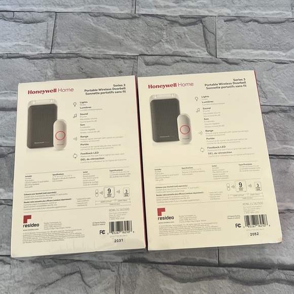 New Honeywell (2)   Home series 3 portable wireless doorbell and push button - Picture 4 of 6